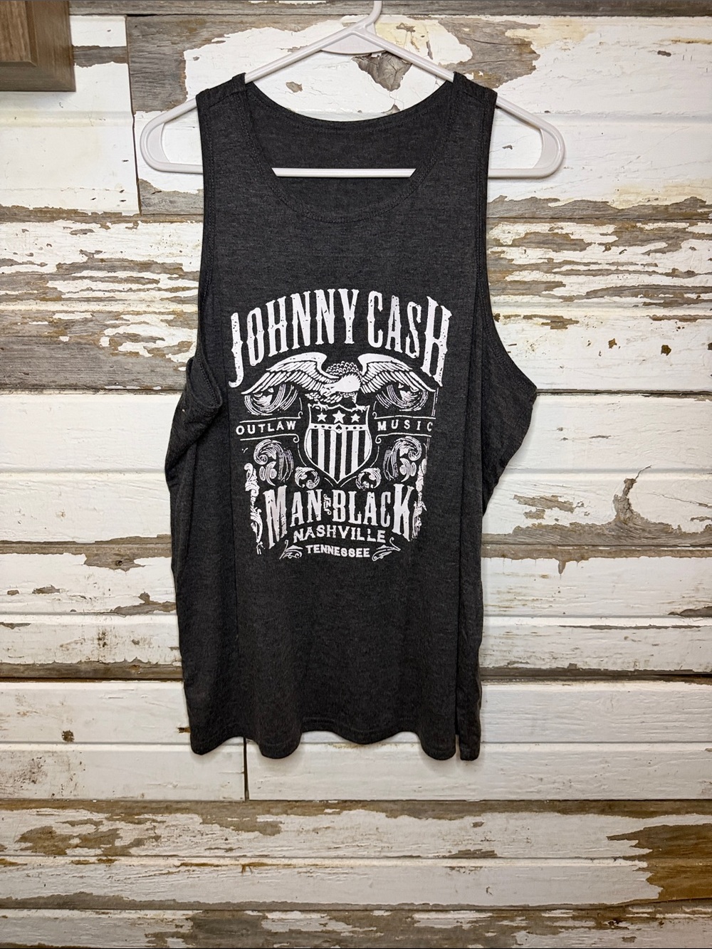 Johnny Cash Black Graphic Tank Top